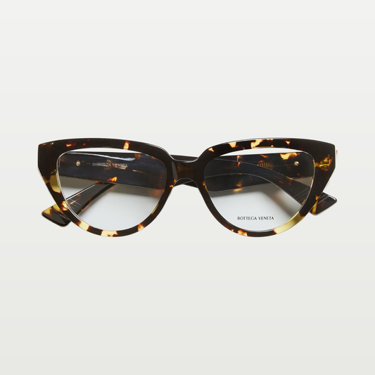 Bottega Veneta Classic Cat Eye Eyeglasses in Havana/transparent