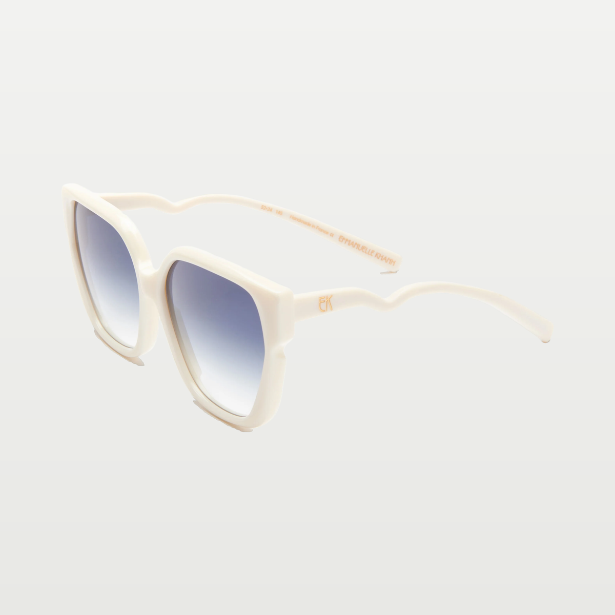 Emmanuelle Khanh Rectangular acetate sunglasses — ORGANIC IVORY