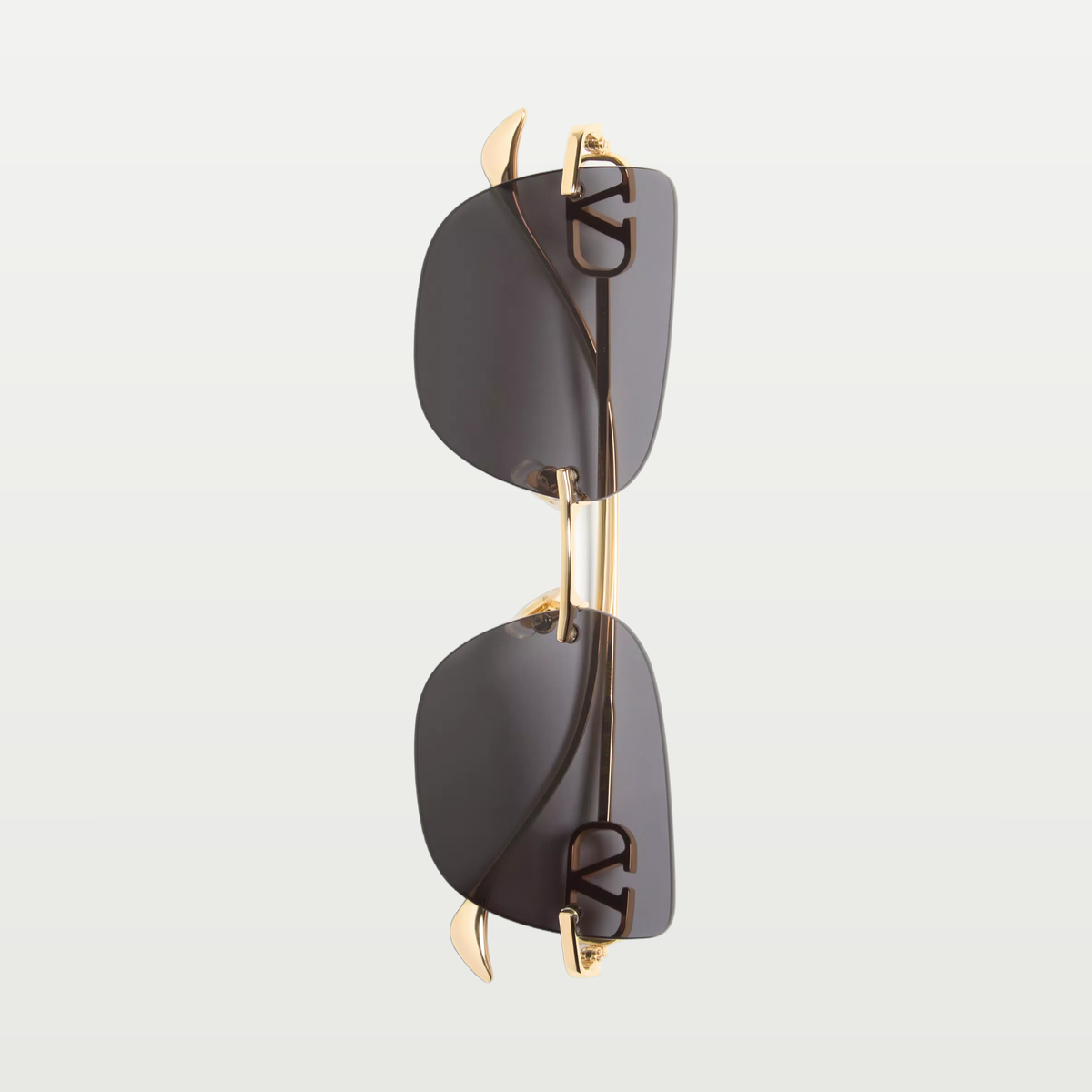 Valentino Geometric Metal Eyewear — GOLD/GREY