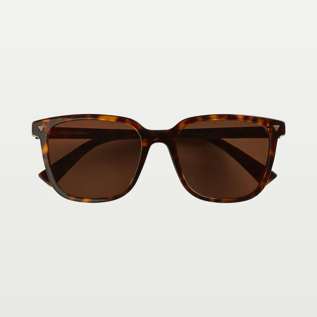 Bottega Veneta Soft Recycled Acetate Square Sunglasses in Havana / Brown