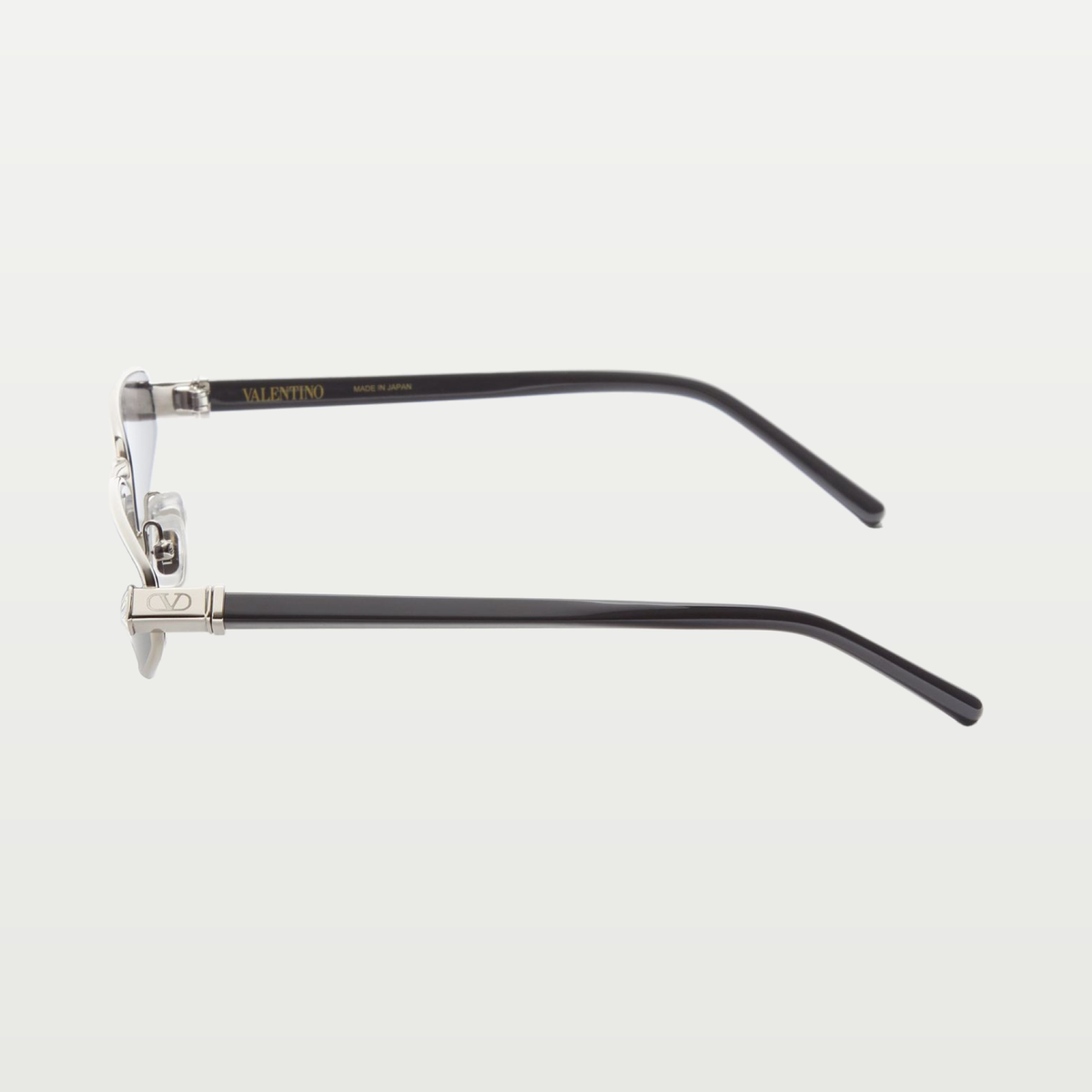 Valentino Metal Cat-Eye Eyewear — SILVER/BLACK/GREY