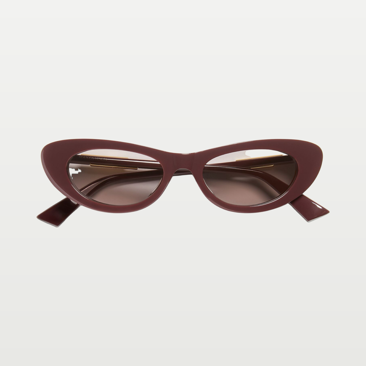 Bottega Veneta Snap Oval Sunglasses in Burgundy/brown