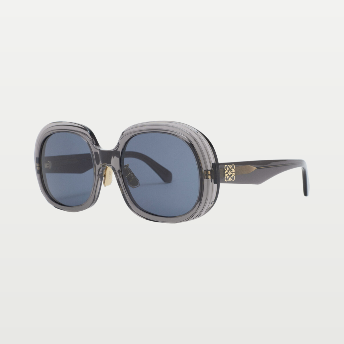 LOEWE Mini Anagram Steps Square sunglasses in Transparent Asphalt