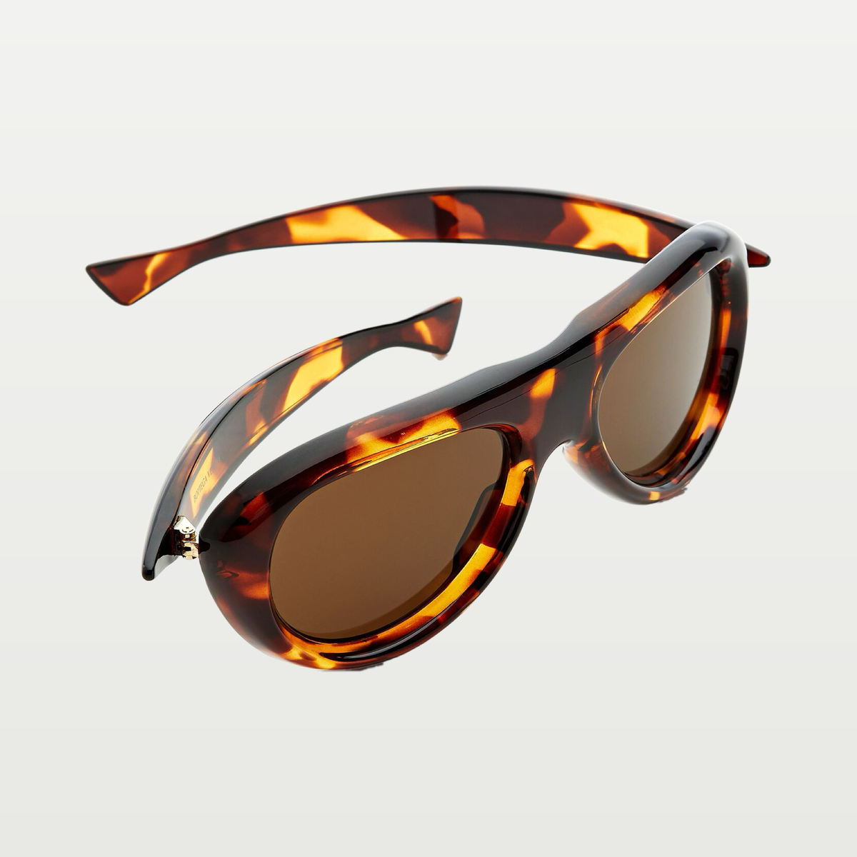 Bottega Veneta Sardine Aviator Sunglasses in Havana/brown