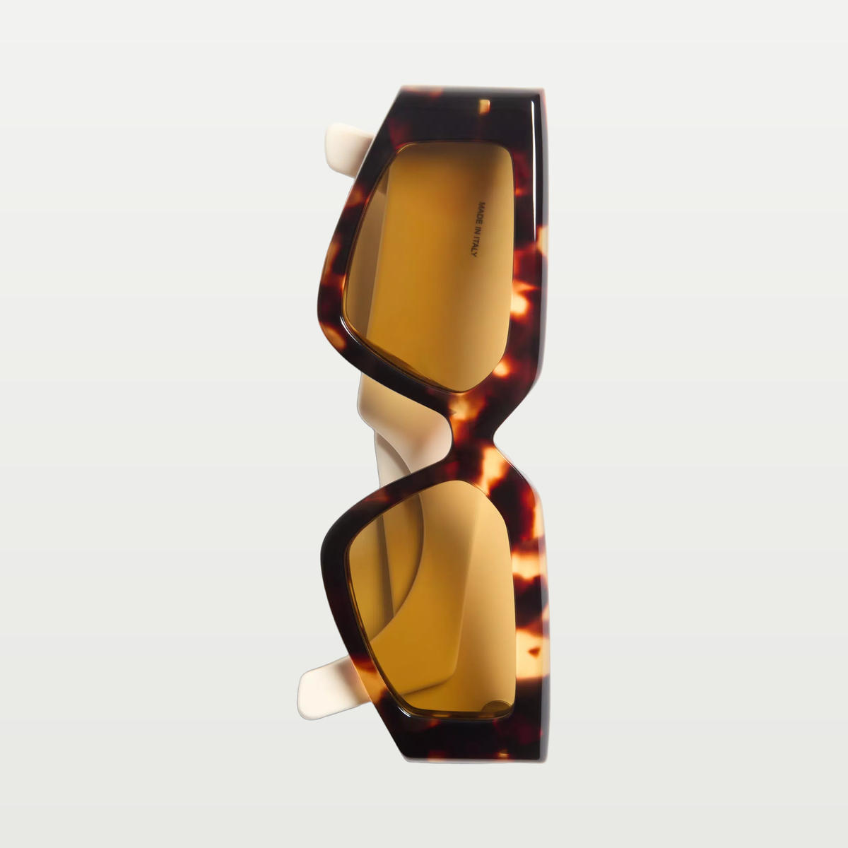 Valentino Geometric Acetate Eyewear — IVORY/BLACK/BROWN