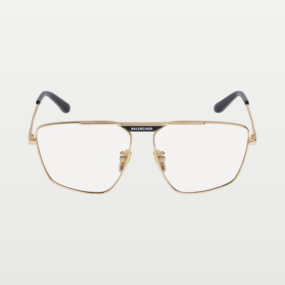 Balenciaga Tag 2.0 Navigator Sunglasses in Gold