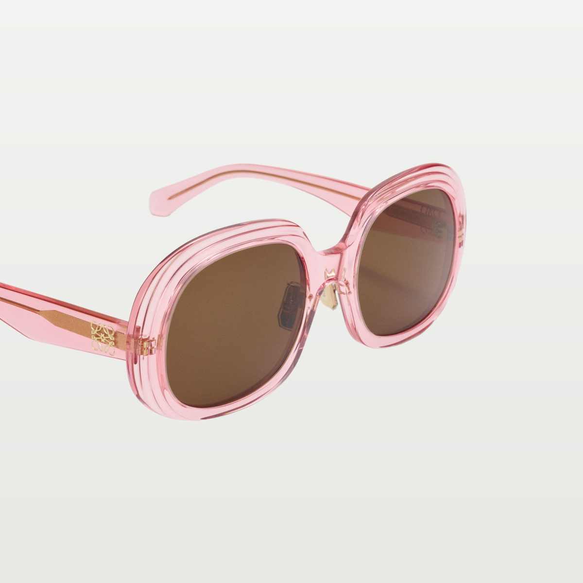 LOEWE Mini Anagram Steps Square sunglasses in Transparent Pink