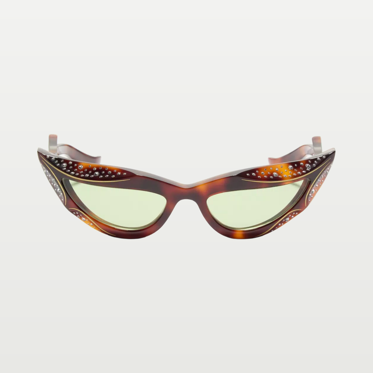 Valentino Cat-Eye Acetate Eyewear — HAVANA/GREEN