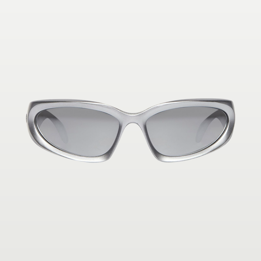 Balenciaga Swift Oval Sunglasses in Silver