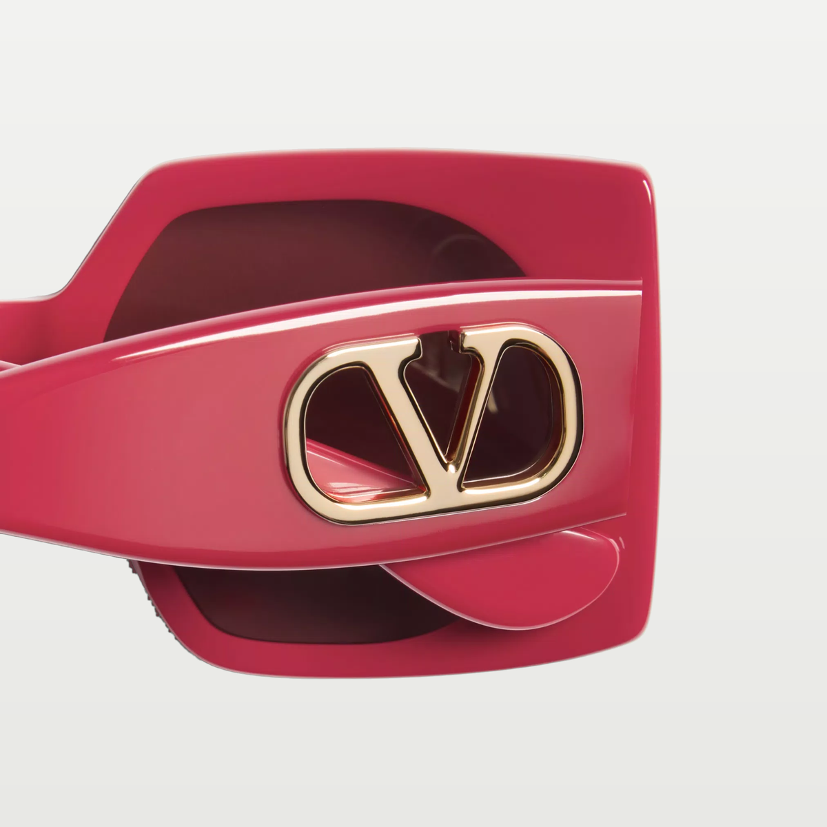 Valentino Rectangular Acetate Eyewear — RED