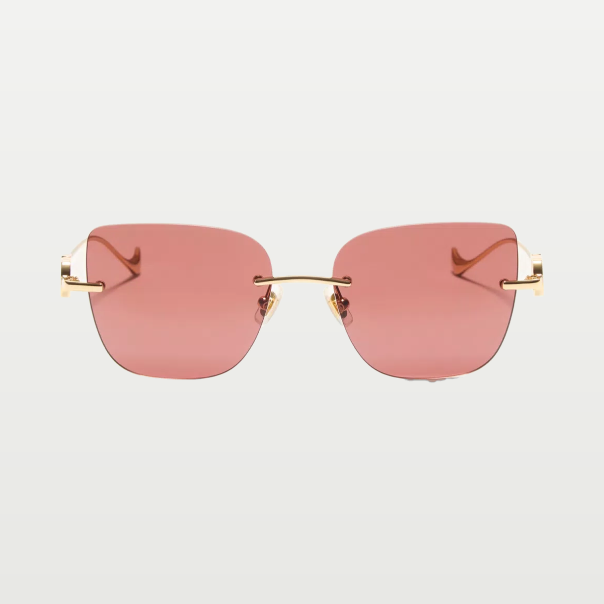 Valentino Geometric Metal Eyewear — GOLD/BROWN