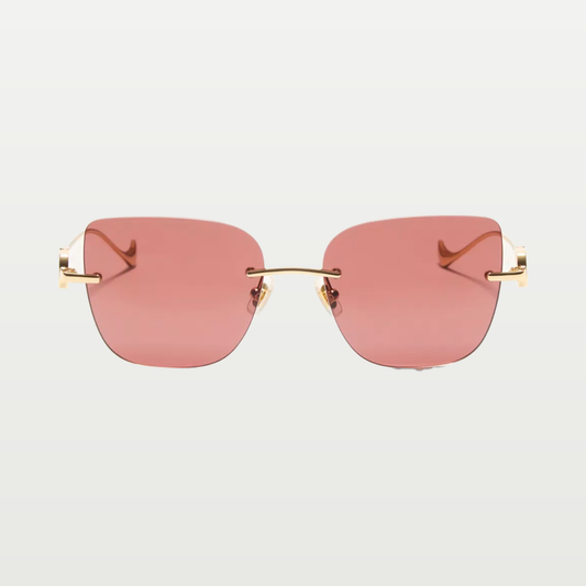 Valentino Geometric Metal Eyewear — GOLD/BROWN