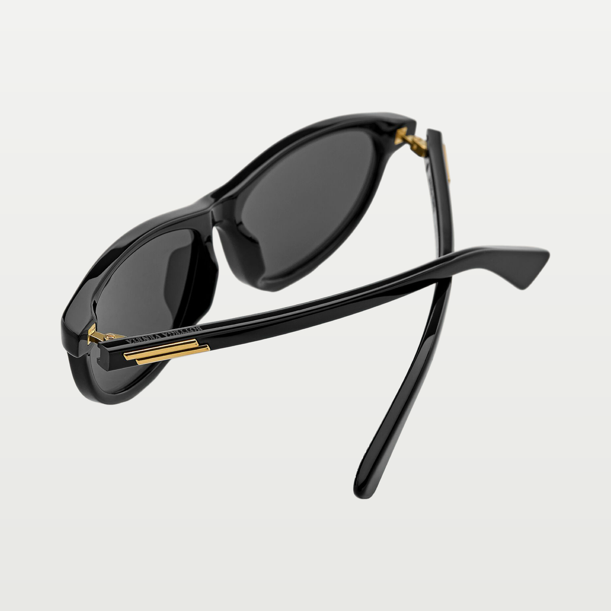 Bottega Veneta Classic Rectangular Sunglasses in Black/gray