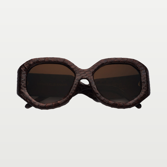 Emmanuelle Khanh Sunglasses ANCORA — BROWN SNAKE