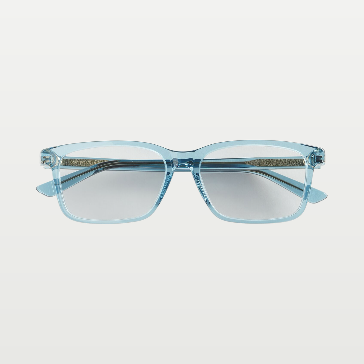 Bottega Veneta Classic Rectangular Eyeglasses in Light blue/transparent