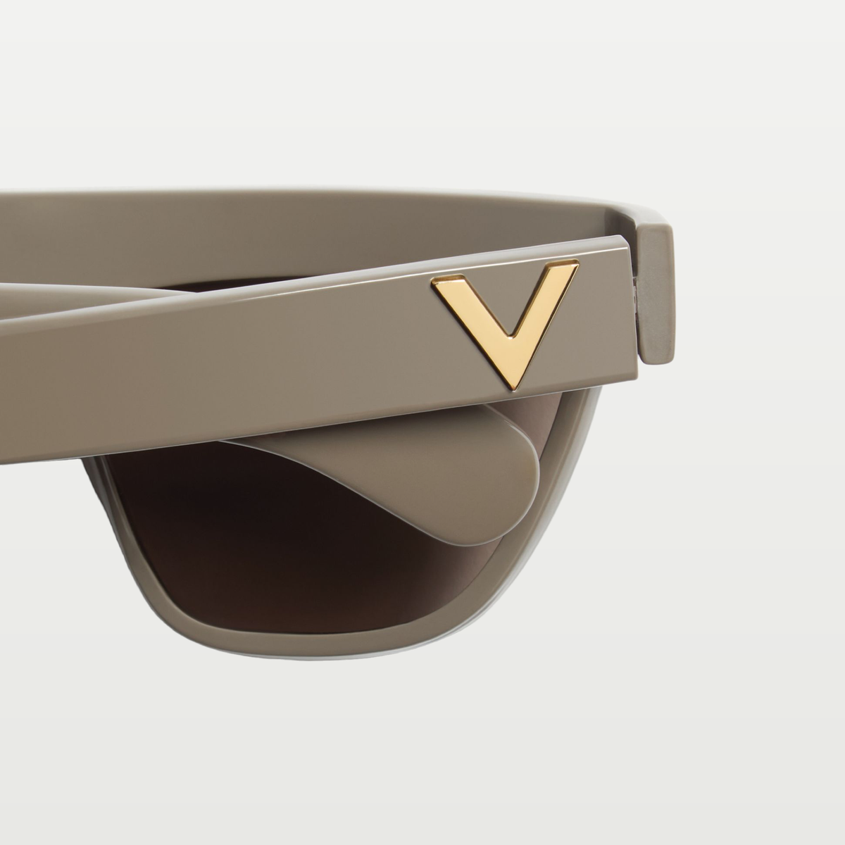 Valentino Geometric Acetate Eyewear — BROWN/BRONZE