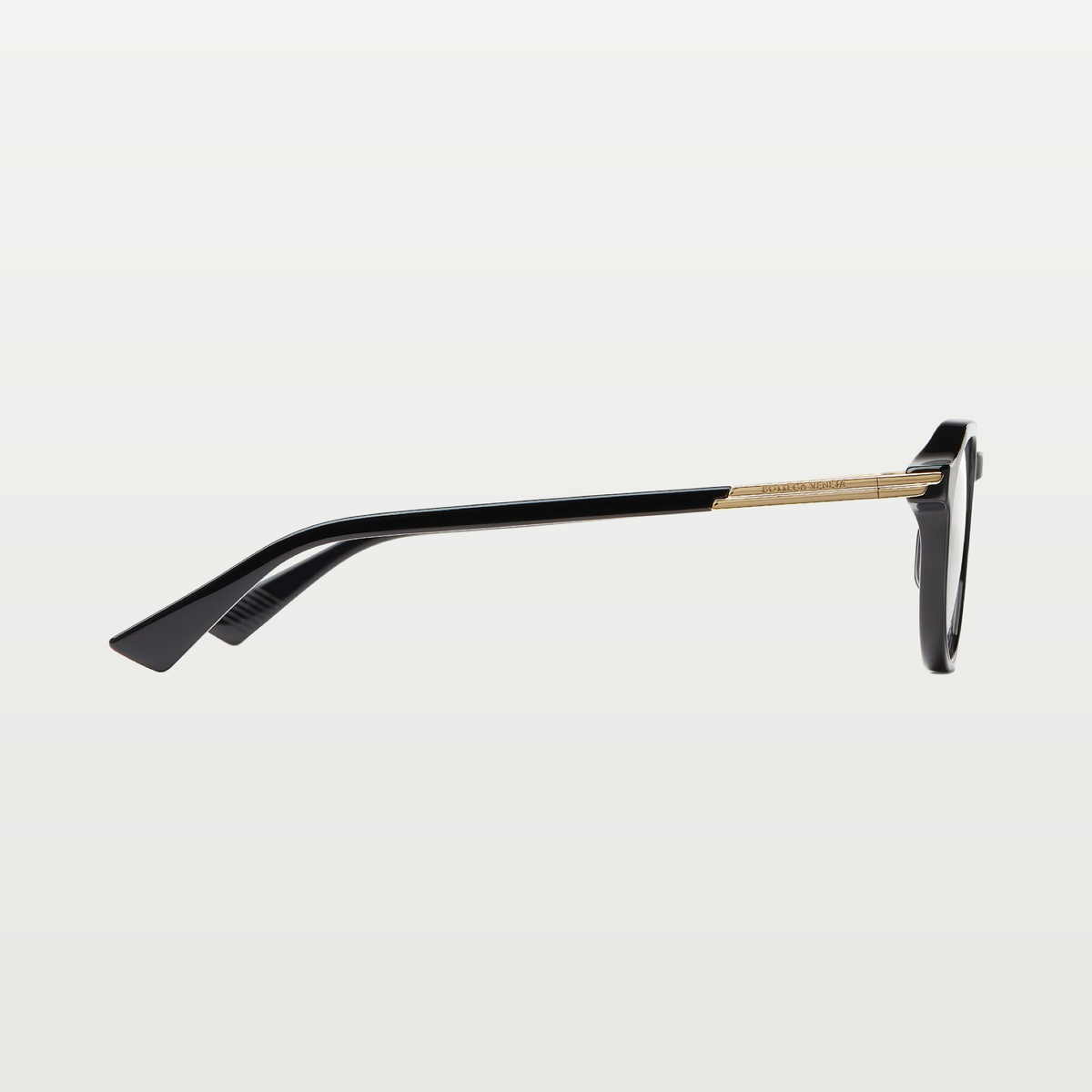 Bottega Veneta Men's Forte Recycled Acetate Panthos Eyeglasses in Black/transparent