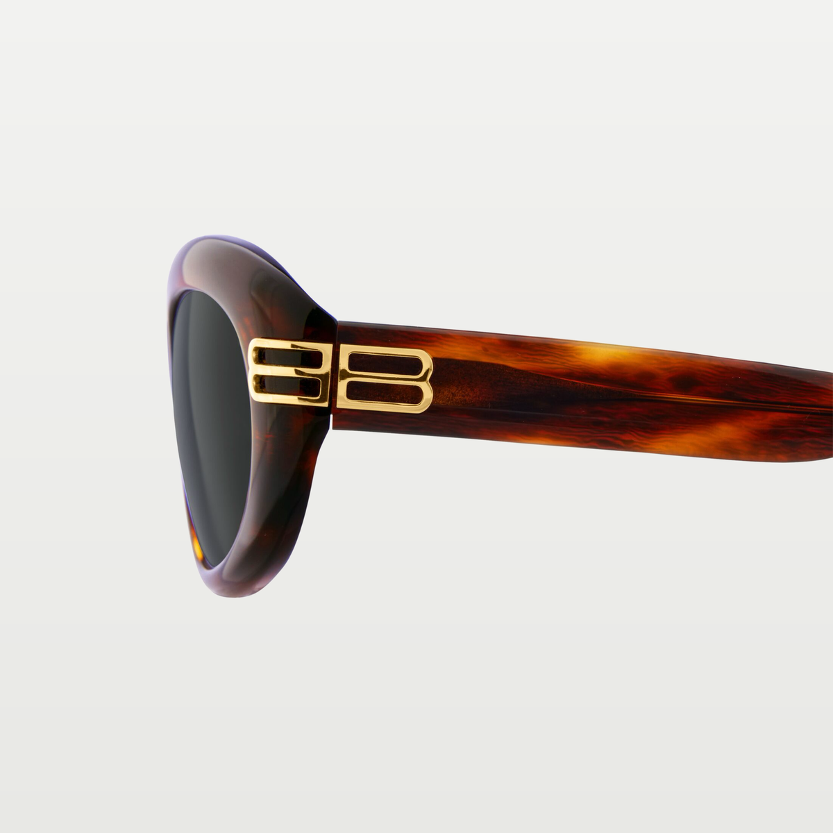 Balenciaga Casino Round Sunglasses in Brown Havana