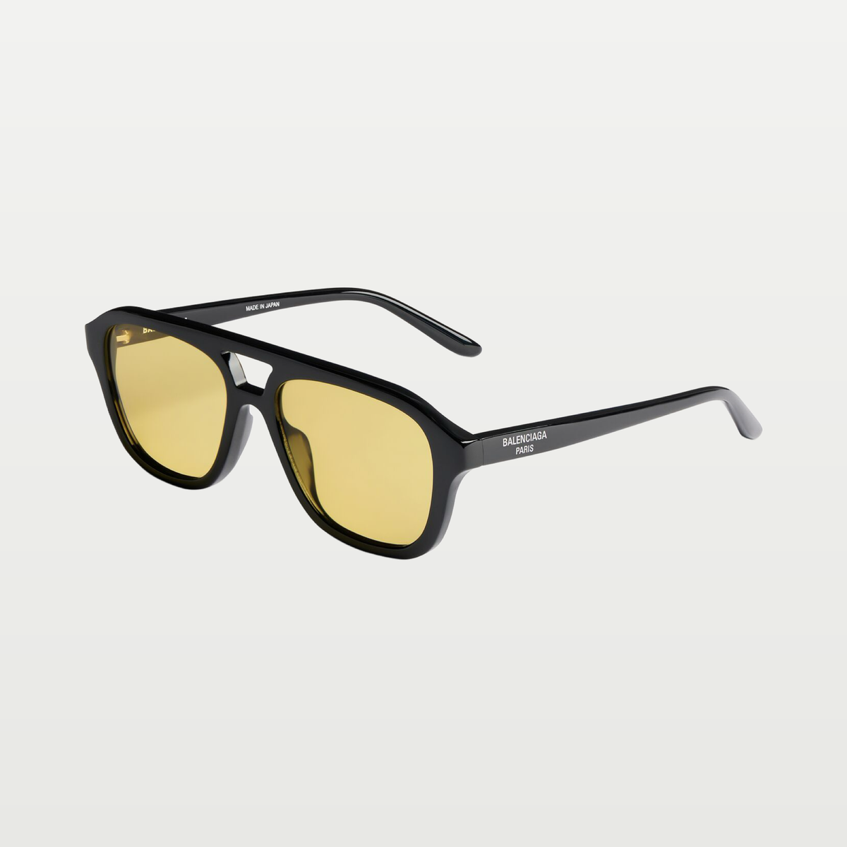 Balenciaga Men's Daily Pilot Sunglasses in Black/yellow — Black/Yellow