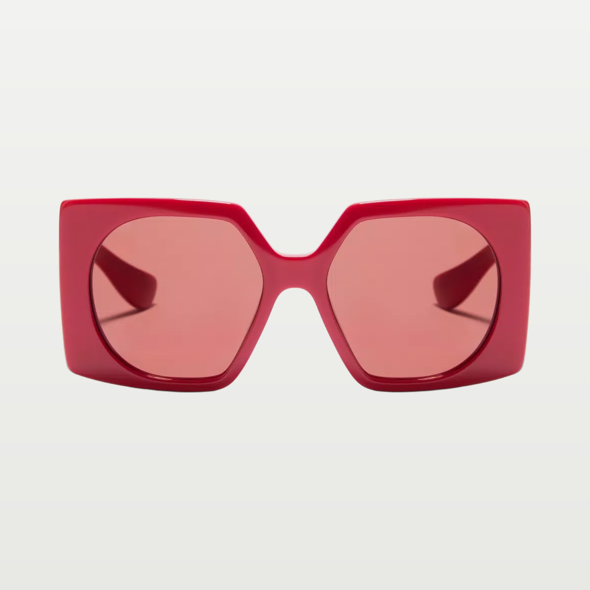 Valentino Rectangular Acetate Eyewear — RED