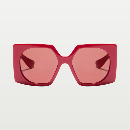 Valentino Rectangular Acetate Eyewear — RED