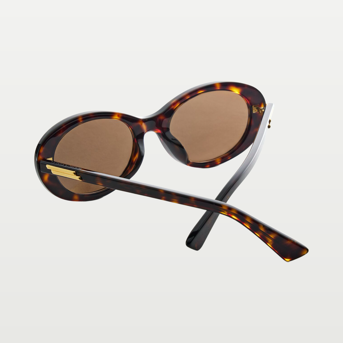 Bottega Veneta Classic Oval Sunglasses in Havana/brown