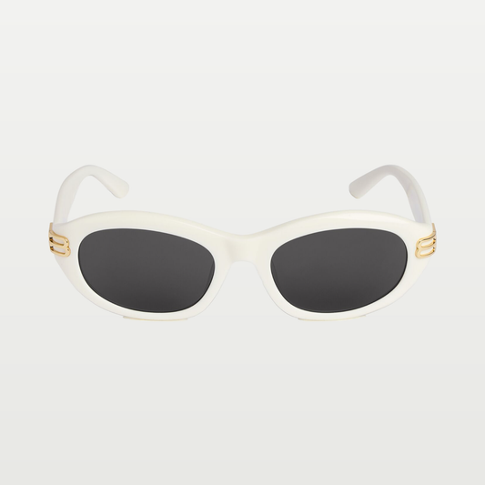 Balenciaga Women's Casino Round Af Sunglasses in Ivory Cream