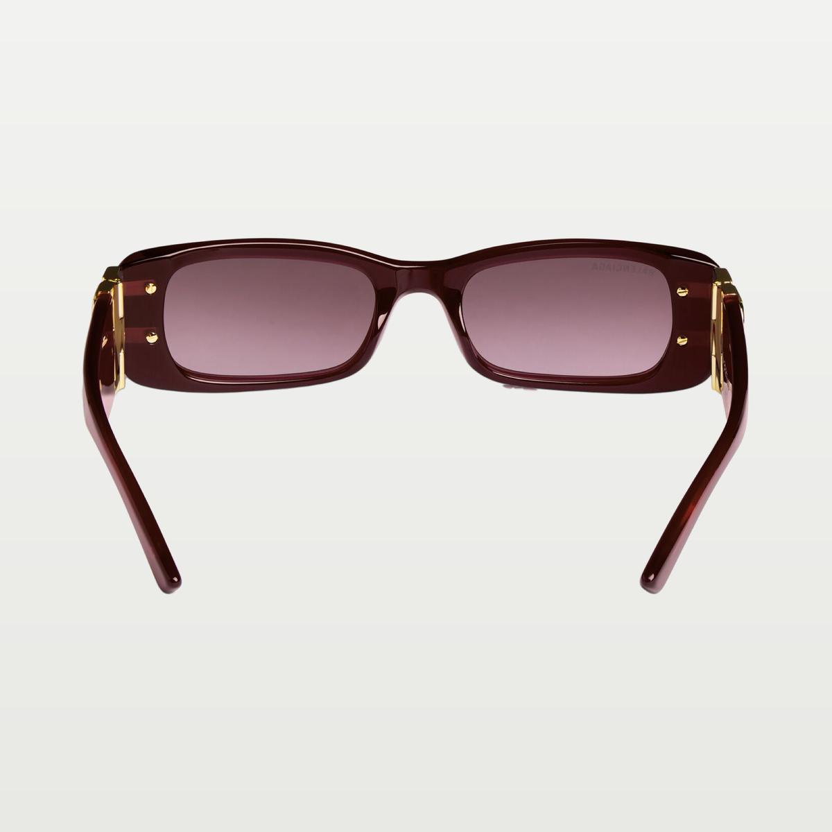 Balenciaga Women's Dynasty Rectangle Sunglasses in Dark Burgundy
