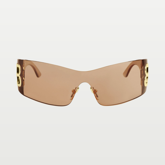 Balenciaga Bossy Mask Sunglasses in Light Brown