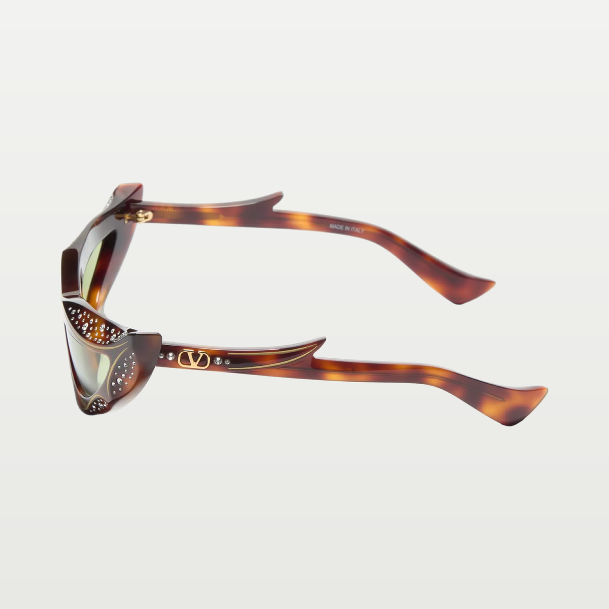 Valentino Cat-Eye Acetate Eyewear — HAVANA/GREEN
