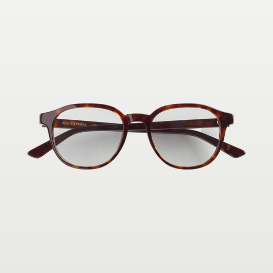 Bottega Veneta Classic Panthos Eyeglasses in Havana/transparent
