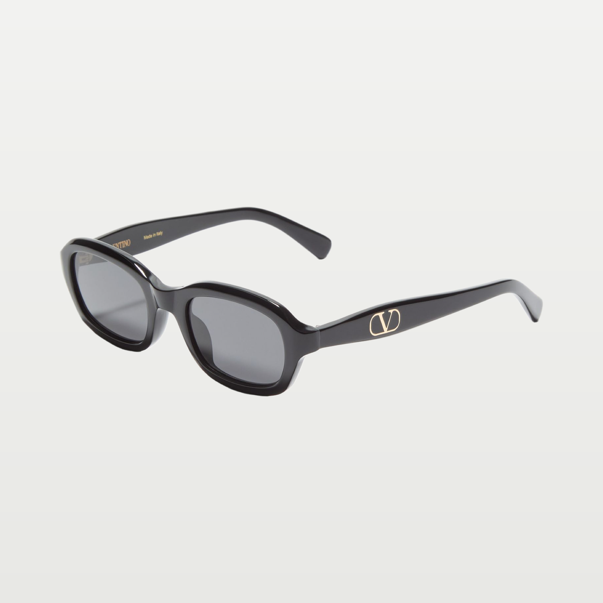 Valentino Rectangular Acetate Eyewear — BLACK/GRAY