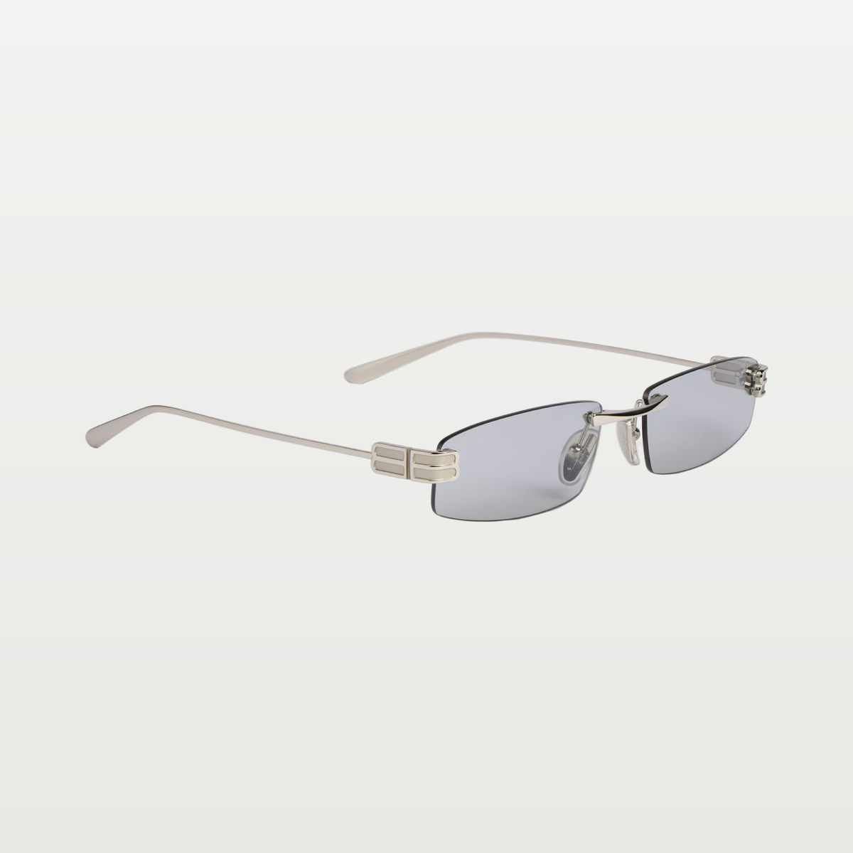 Balenciaga Women's Gossip Rectangle M Sunglasses in Silver