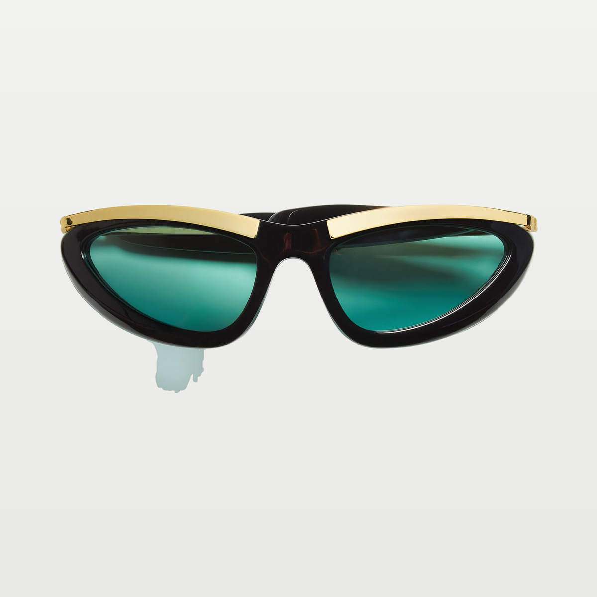 Bottega Veneta Prisma Cat Eye Sunglasses in Black/green