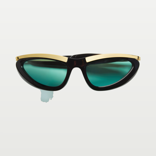 Bottega Veneta Prisma Cat Eye Sunglasses in Black/green