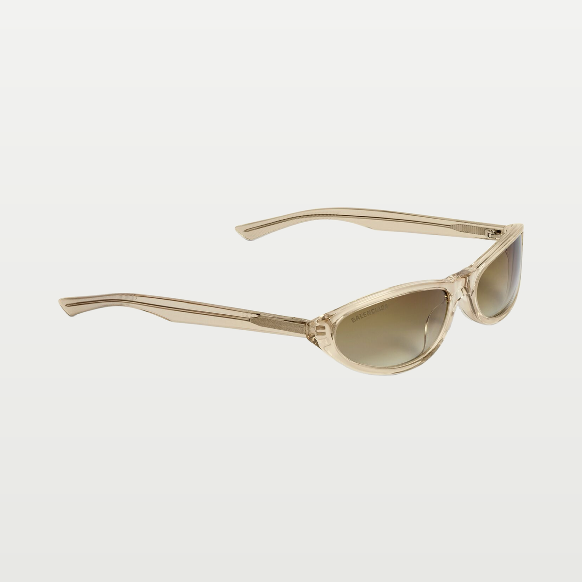 Balenciaga Neo Round Sunglasses in Transparent Beige