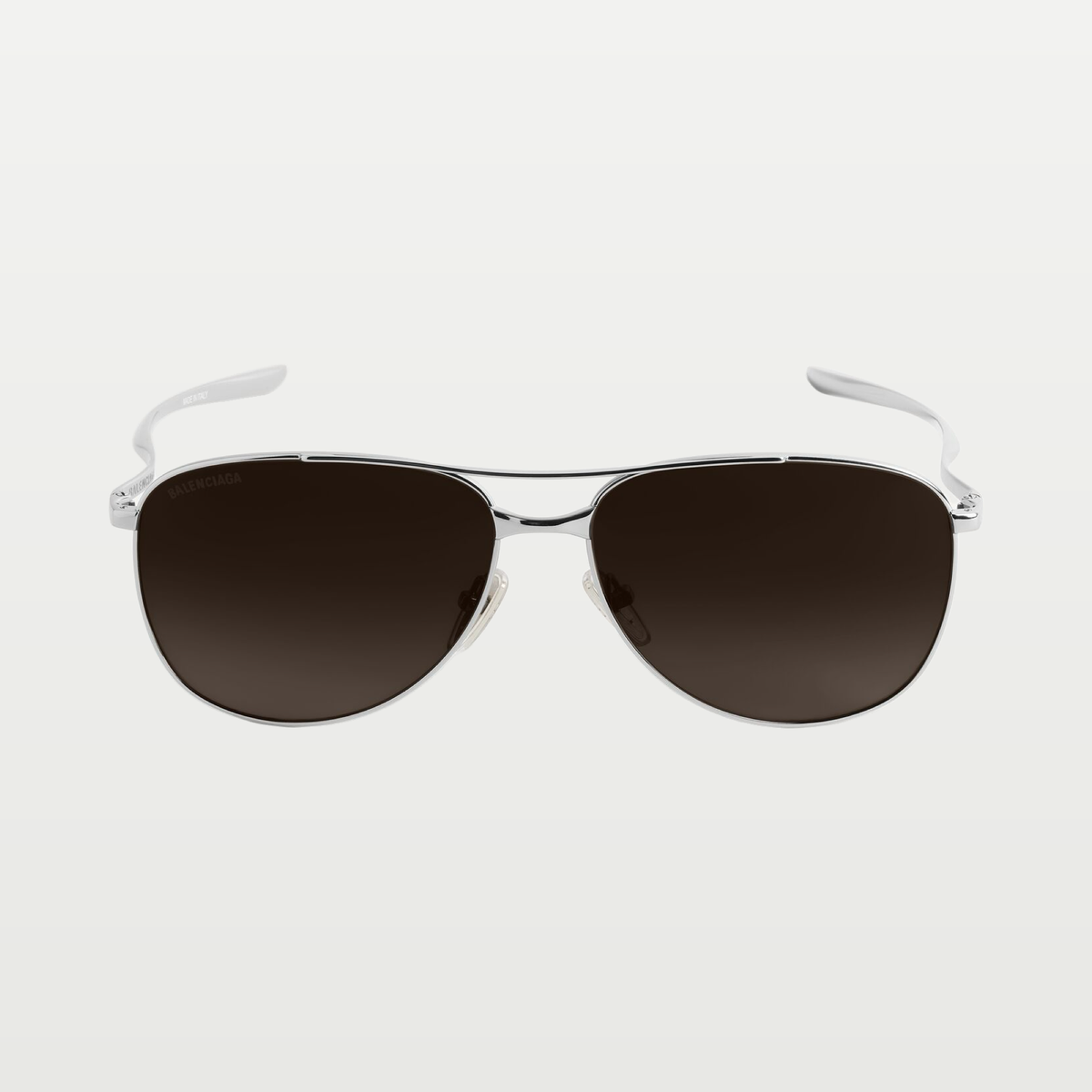Balenciaga Men's Monday Pilot Sunglasses in Shiny Silver
