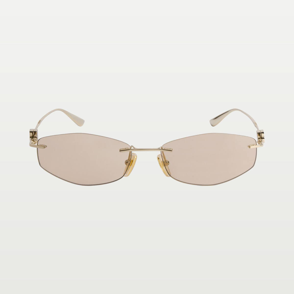 Balenciaga Women's Nano D-frame Sunglasses in Light Gold