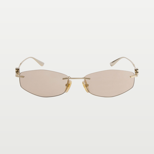 Balenciaga Women's Nano D-frame Sunglasses in Light Gold