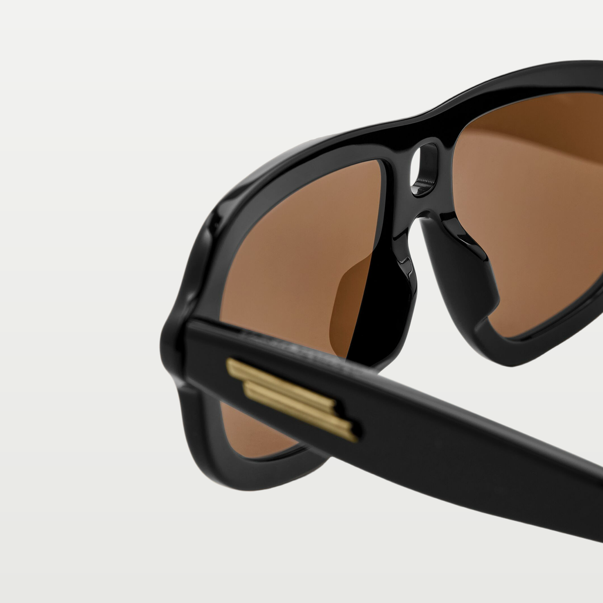 Bottega Veneta Sophia Ribbon Aviator Sunglasses in Black/brown