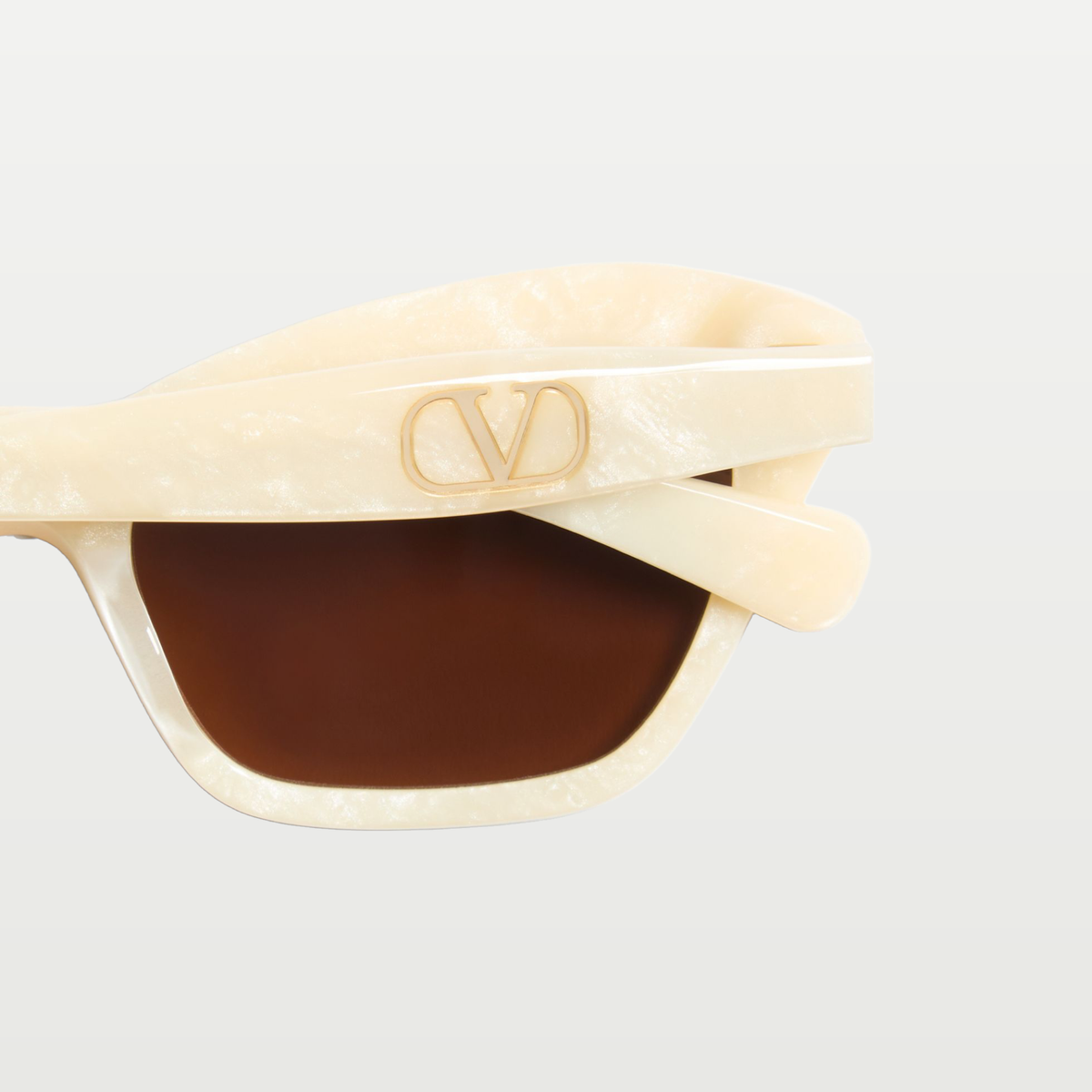 Valentino Cat-Eye Acetate Eyewear — IVORY/BROWN