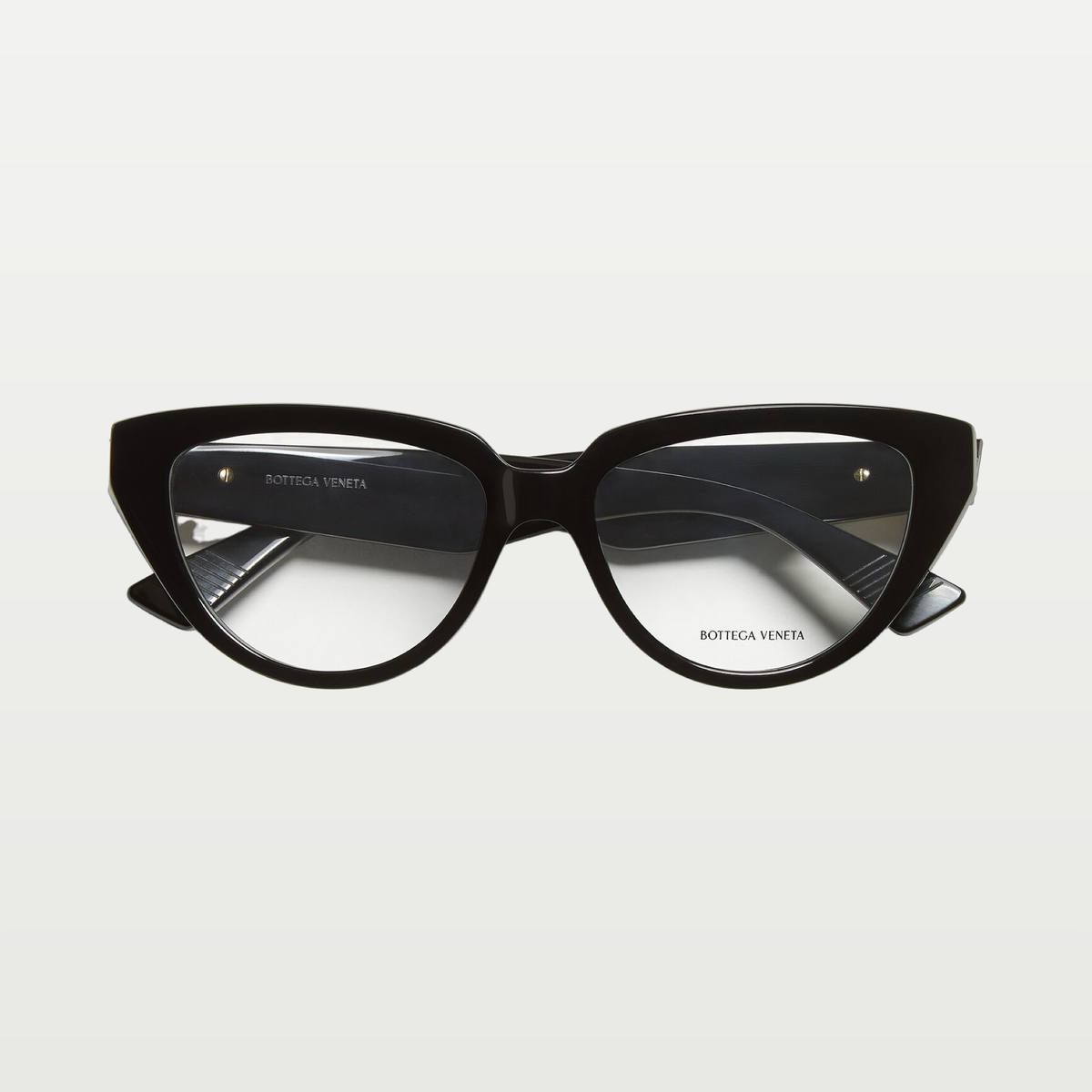 Bottega Veneta Classic Cat Eye Eyeglasses in Black/transparent