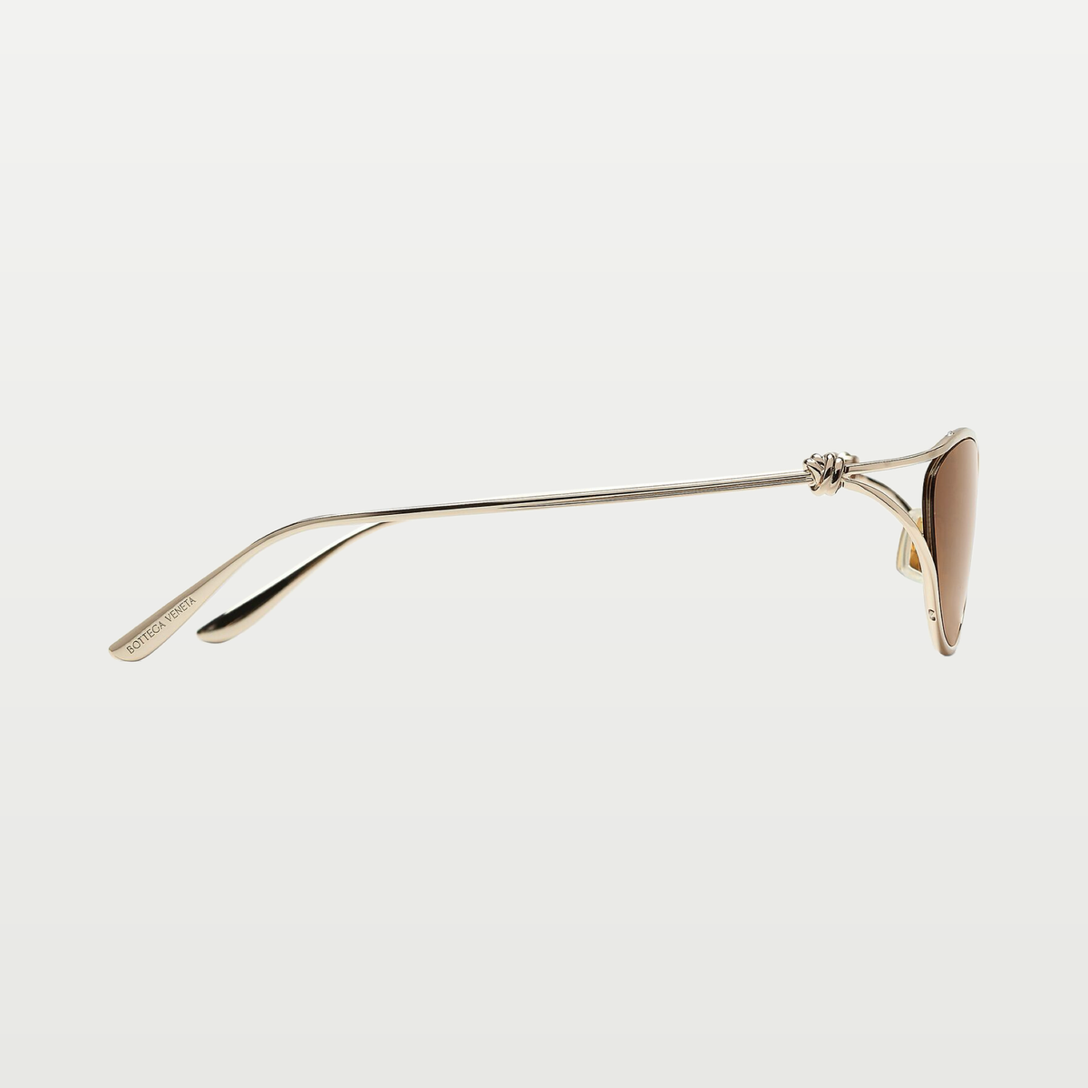 Bottega Veneta Knot Cat Eye Sunglasses in Gold/brown