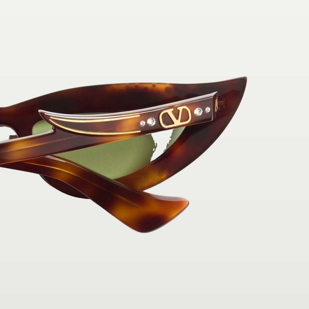 Valentino Cat-Eye Acetate Eyewear — HAVANA/GREEN