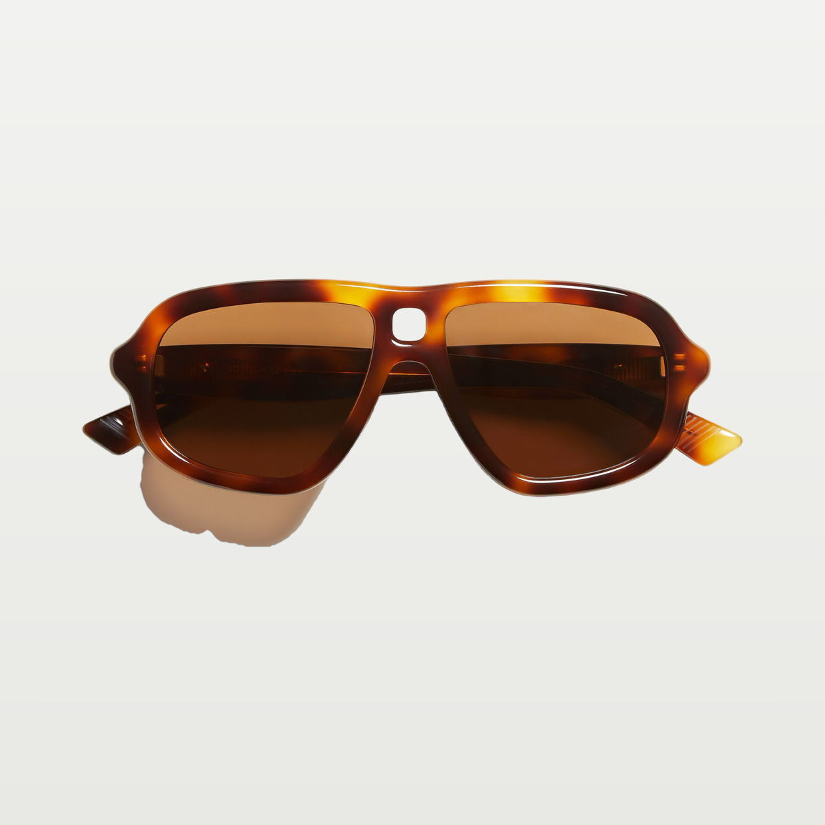 Bottega Veneta Sophia Ribbon Aviator Sunglasses in Havana/brown