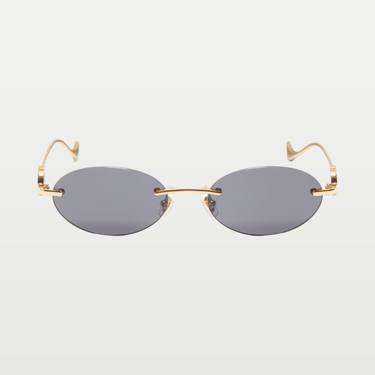 Valentino Geometric Metal Eyewear — GOLD/GREY