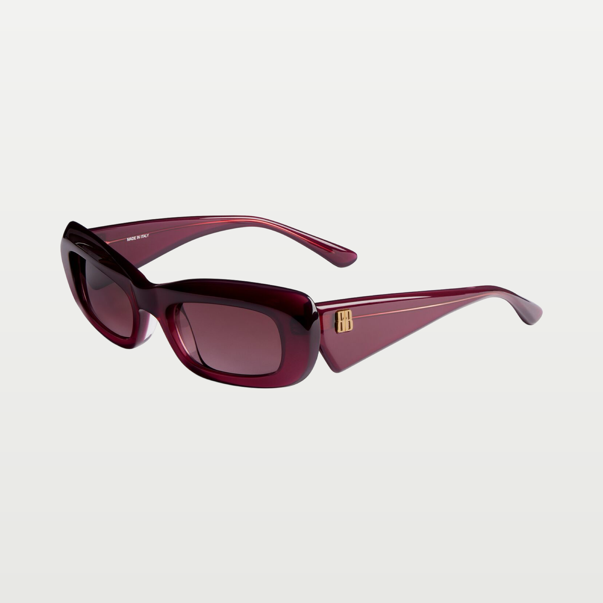 Balenciaga Women's Diva Rectangle Sunglasses in Dark Burgundy