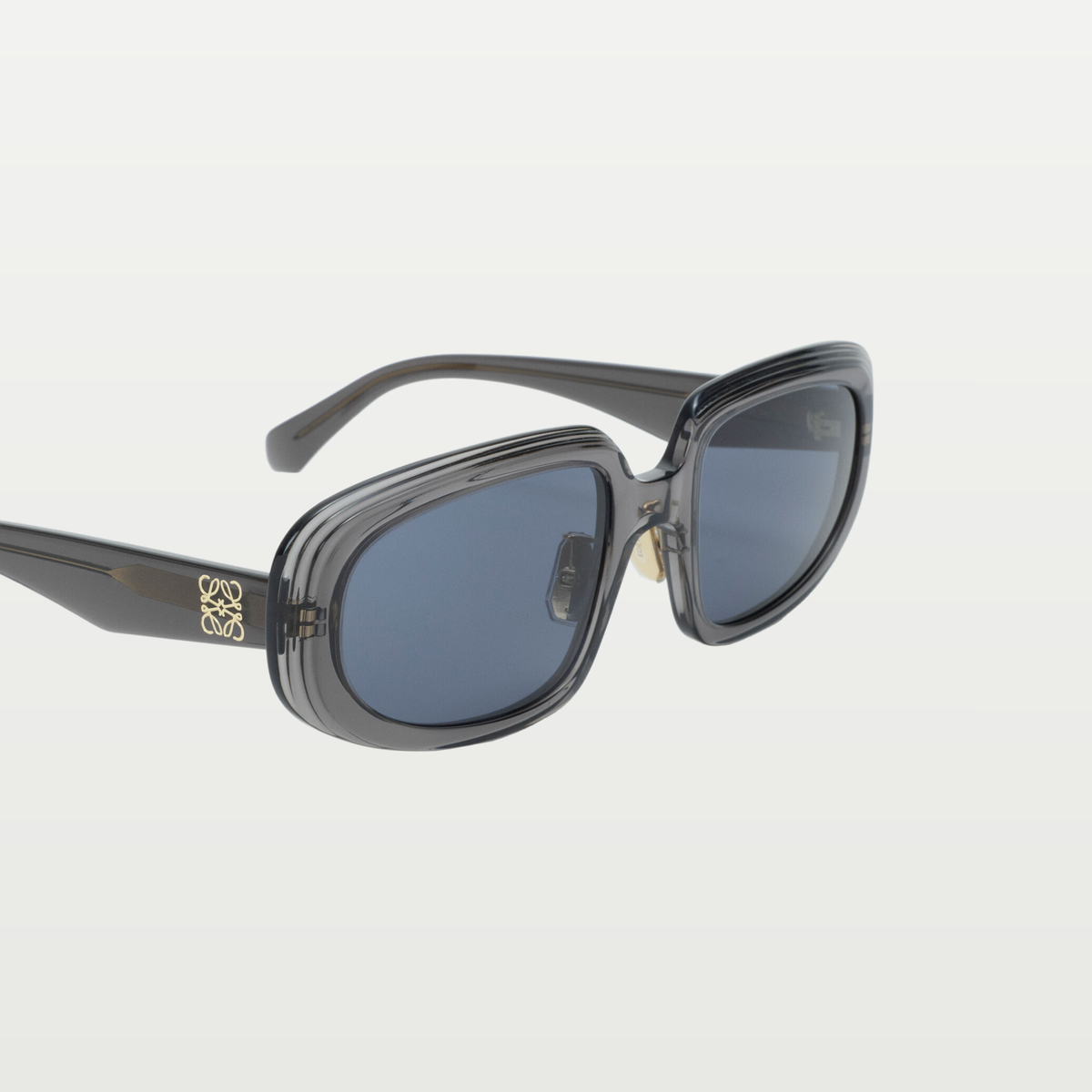LOEWE Mini Anagram Steps Rectangular sunglasses in Transparent Asphalt