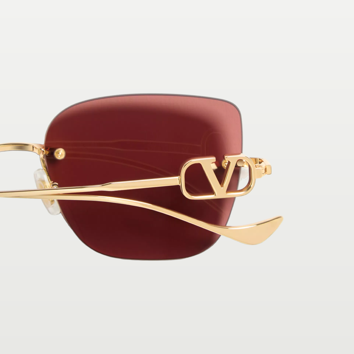 Valentino Geometric Metal Eyewear — GOLD/BROWN