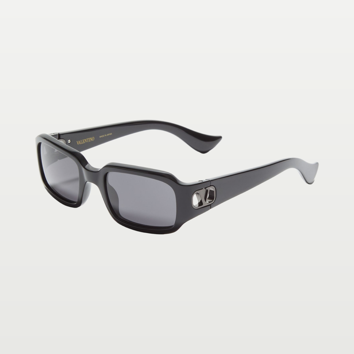 Valentino Rectangular Acetate Eyewear — BLACK/GRAY